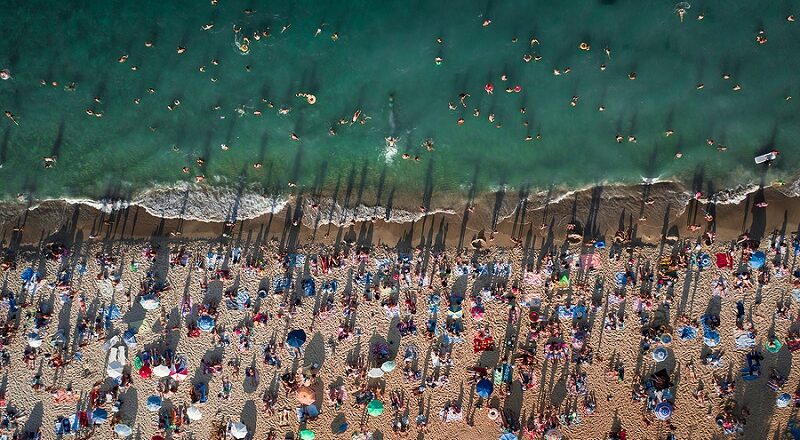 Crowded beach on Majorca