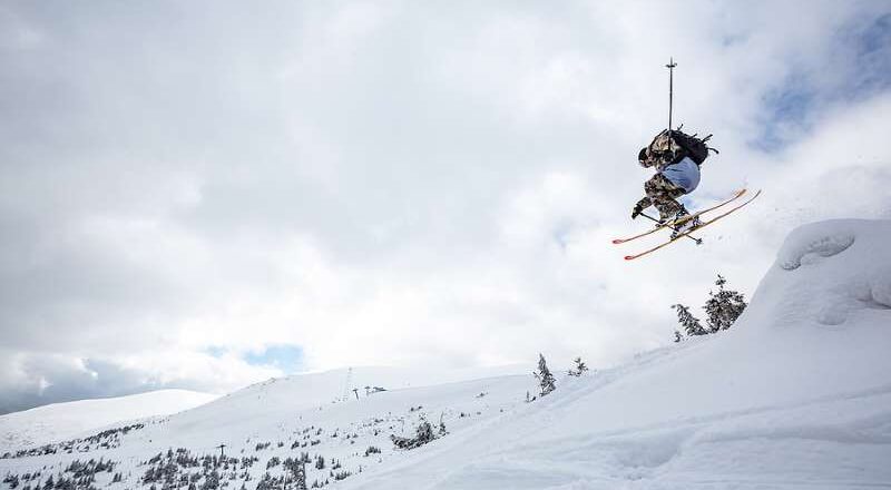 Skier jumping