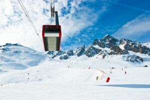 Ski lift in Alpine ski resort