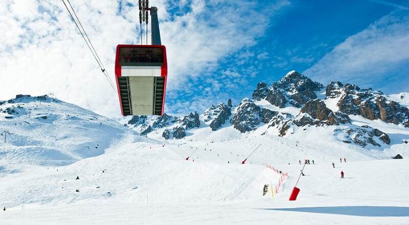 Ski lift in Alpine ski resort