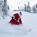 Santa Claus downhill skiing